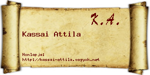 Kassai Attila névjegykártya